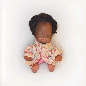 Vintage African American Black Baby That-A-Way Crawling Doll Mattel 1974 Rare